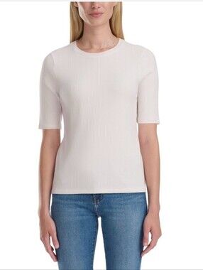 Splendid Women's Ribbed Elbow Sleeve Top - White - XXL